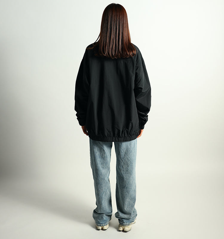 Draped flocked jacket | Black
