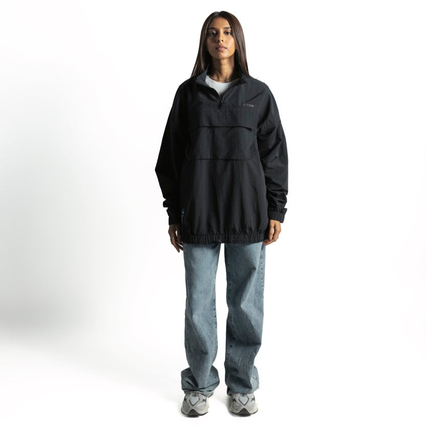 Draped flocked jacket | Black