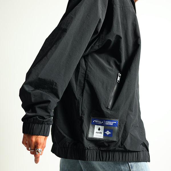 Full-Zip flocked jacket | Black