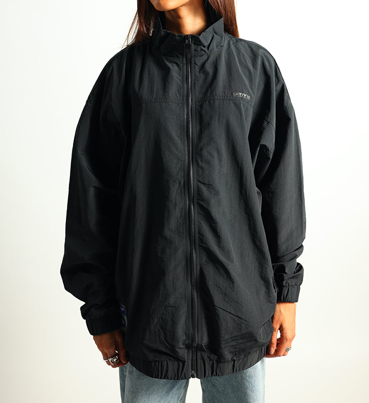 Full-Zip flocked jacket | Black